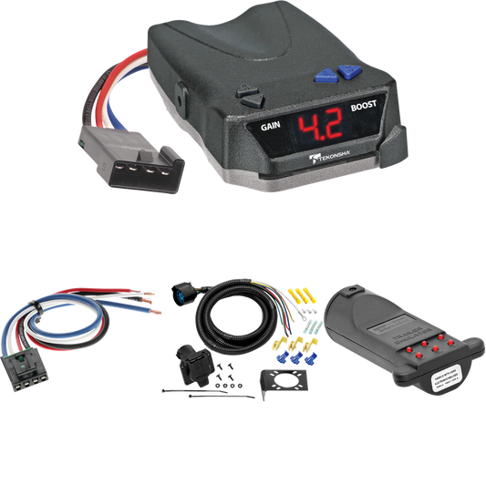 Fits 2002-2002 Dodge Ram 7-Way RV Wiring + Tekonsha BRAKE-EVN Brake Control + Generic BC Wiring Adapter + 7-Way Tester and Trailer Emulator (For 2500/3500 Models) By Tow Ready